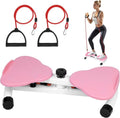 Waist Twister Board for Exercise – Dual Pedal Balance Fitness Board with Resistance Bands, Core & Waist Trainer for Home Workout, Non-Slip Twisting Disc for Women Men (Pink)