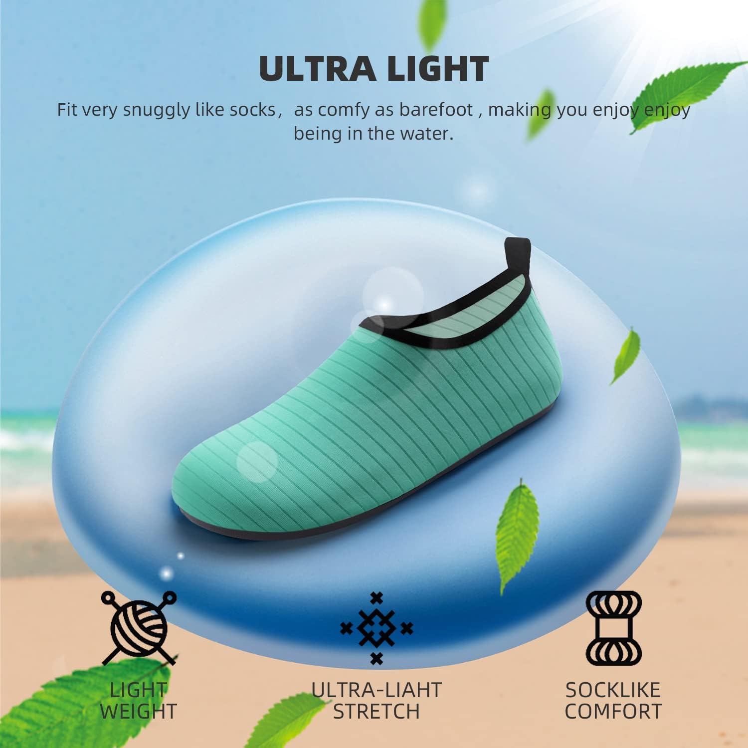Skiennix Water Shoes - Quick-Dry Aqua Socks for Beach & Pool | Adult & Youth Sizes Available