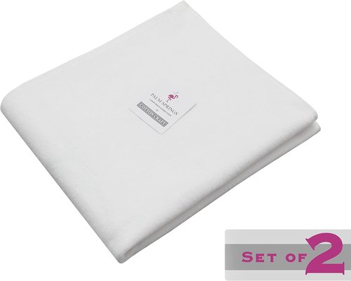 COTTON CRAFT Pool Lounge Chair Cover - 100% Cotton Soft Terry Towel - Oversized 32" W x 82" L x 7" Pocket - White