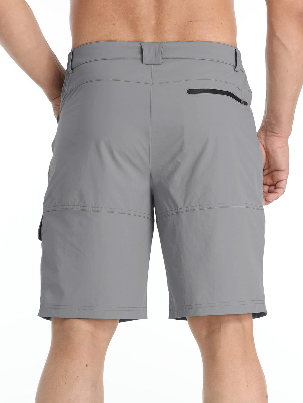 TACVASEN Men's Cargo Shorts Golf Dress Casual Lightweight Quick Dry Water Resistant Summer Work Hiking Shorts Fishing Light Grey 38