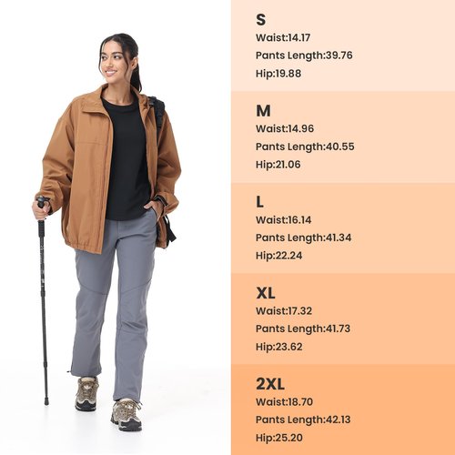 TIHEEN Women's Fleece Lined Waterproof Insulated Snow Ski Pants Winter Warm Hiking Pants Outdoor Softshell Gray XL