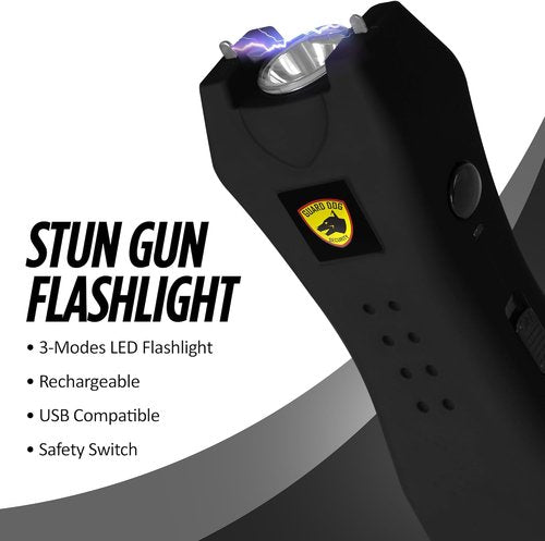 Guard Dog Security Mini Stun Gun & Flashlight | Rechargeable Self-Defense Keychain for Women