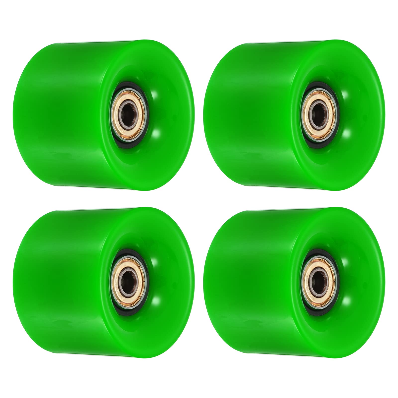 PATIKIL 60mm Longboard Wheels with Bearings ABEC-11, 4 Pack Street Wheels for Skateboards Cruiser Wheel Replacement 80A, Green Golden