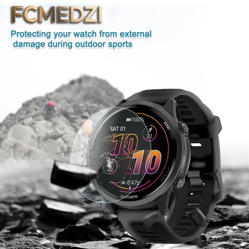 FCMEDZI Compatible for Garmin Forerunner 570 47mm Screen Protector, Case TPU Soft Frame Cover and TPU Screen Protective Film Not Tempered Glass (Pack of 4+2)(No't of 42mm)