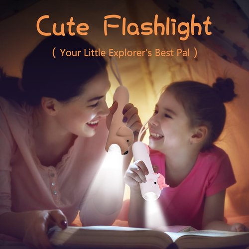 LEDHOLYT Kids Flashlight - Cute Silicone Dog Toy Light with Adjustable Brightness, Safe & Durable Design, USB-C Charging, Birthday Gift for Ages 3+ Boys Girls Children
