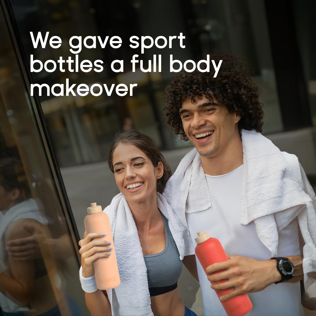 SHVITZ Sports Water Bottle - Soft-Touch Squeezable Body with One-Hand Spout- Lightweight, No Spill Water Bottle, for Gym, Cardio & Outdoor Sports - BPA Free - Water Bottle for Active Lifestyle - 24oz