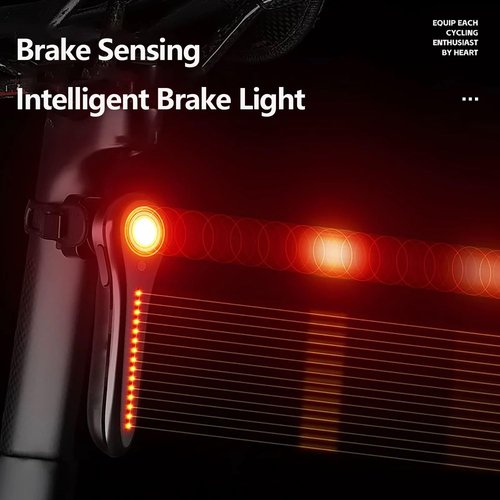 Smart Bike Tail Light,120 Lumen Bicycle Tail Light. Brake Sensing Rear Lights, Auto On/Off, Waterproof, USB Rechargeable, Ultra Bright LED Warning Back Bicycle Flashlight, Cycling Safety Accessories