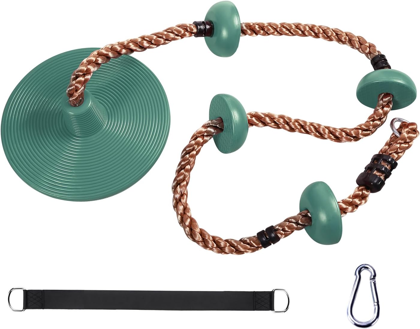 RedSwing Climbing Rope Swing - Heavy Duty Plastic Disc Seat for Kids & Adults | Green Color
