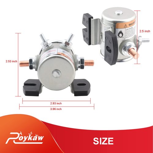 Roykaw #70 Series Solenoid Relay with Resistor & Diode Kit for EZGO 36 Volt Electric Golf Cart, 4 Terminal Continuous Duty, OEM # 27855G01 11761G1 27855G02 31680G1 3016, Upgrade Mount Bracket