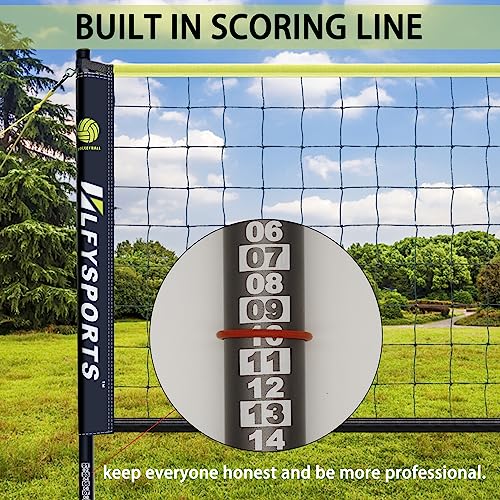 Outdoor Volleyball Net Set with Adjustable Poles and Accessories for Backyard Beach Play