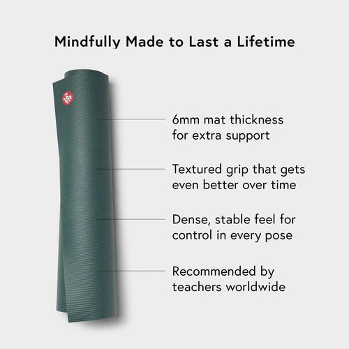 Manduka PRO Yoga Mat - 6mm Thick | Lifetime Durability | Premium Studio Quality | Teacher Approved