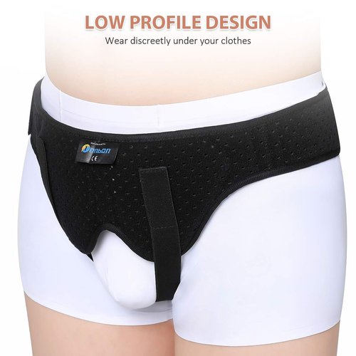 Tenbon Inguinal Hernia Belts for Men - Bilateral/Double Groin Hernia Support Pre and Post Surgery Truss for Pain Relief Recovery Adjustable Strap with 2 Removable Medical Compression Pads Comfortable & Breathable Design