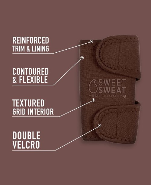 Sports Research Sweet Sweat Arm Trimmers - Premium Sweat-Enhancing Fitness Arm Wrap - Neoprene · Adjustable Sizing · for Women & Men