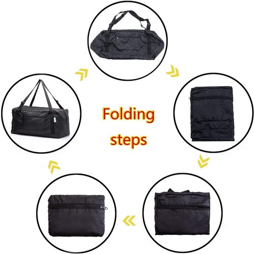 HOLYLUCK Foldable Travel Duffel Bag - Versatile Gym Luggage for Men & Women | Black, One Size