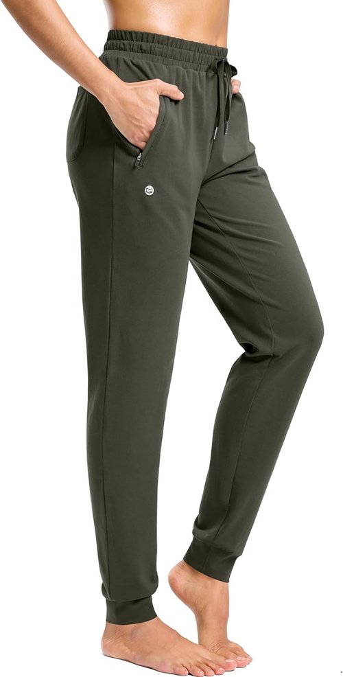 G Gradual Women's Tall Sweatpants - Cotton Joggers with Zipper Pockets | 30"/32"/34" Inseam