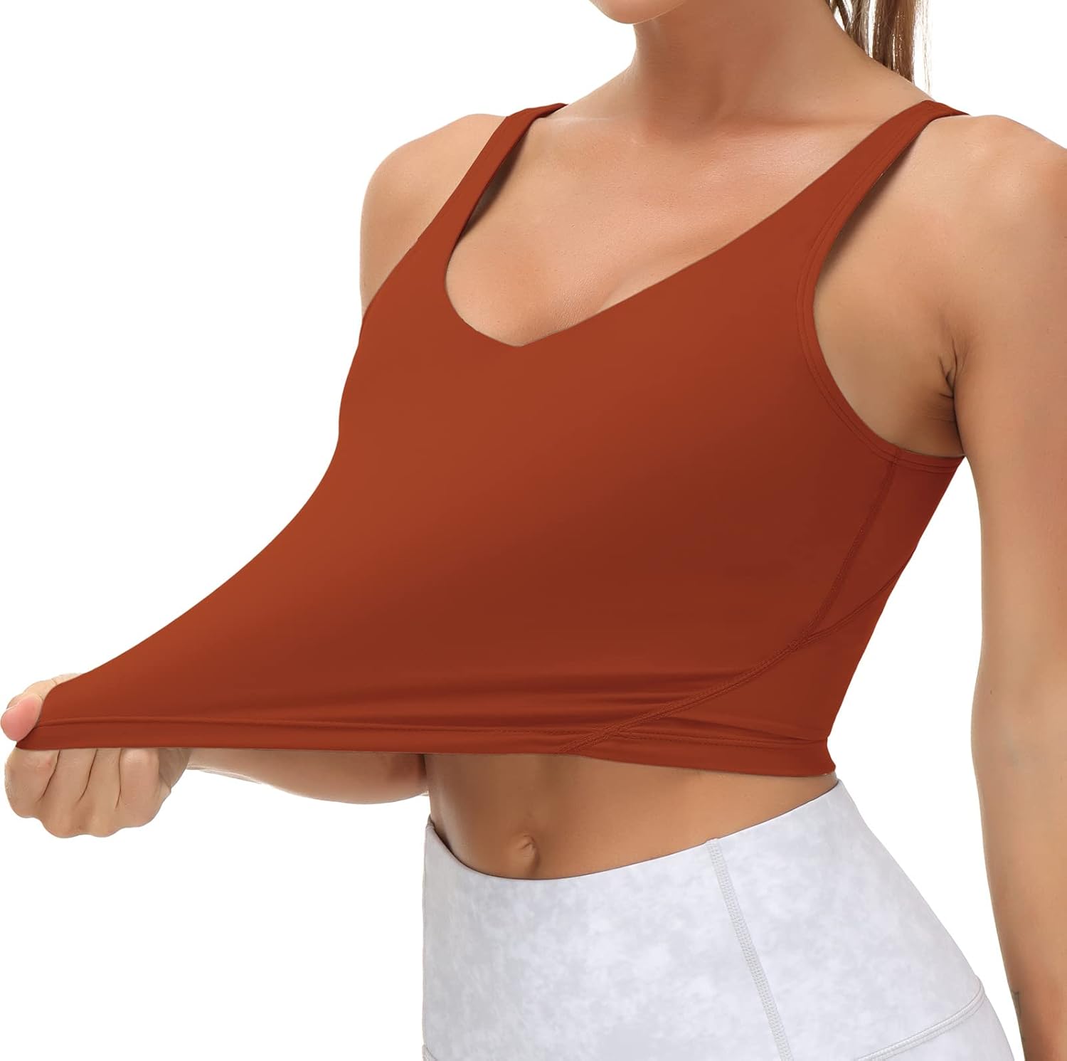 The Gym People Women's Sports Bra - Longline Wirefree Padded Design for Medium Support