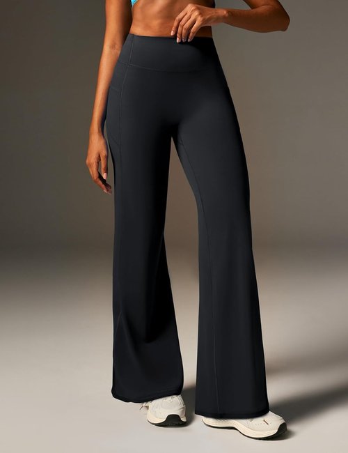 Heathyoga Butt Lifting Leggings - Wide Leg Design with Pockets for Women | No Front Seam Yoga Pants