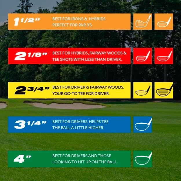 PrideSports PTS Wood Golf Tees - 100 Count, 2-3/4 Inch | Top-Rated Wood Tee for Drivers & Woods