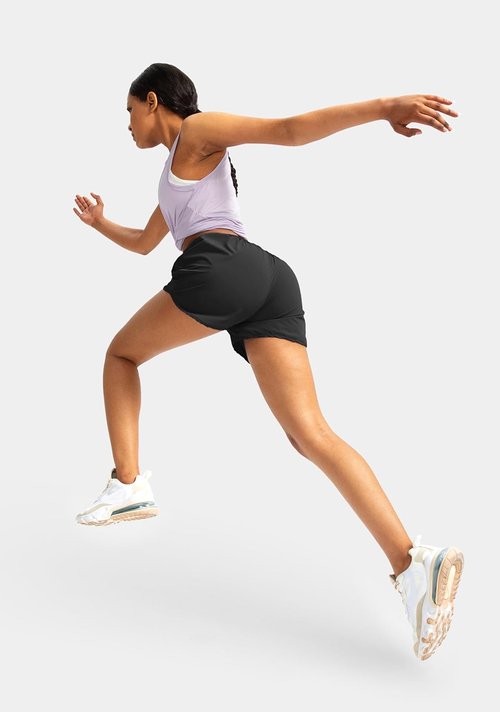 G Gradual Women's Running Shorts - Quick Dry Athletic Gym Shorts with Zipper Pockets | 3" Length