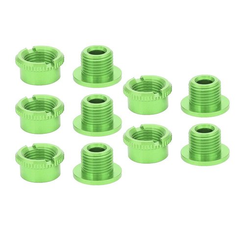 RiToEasysports Chainring Crankset Bolts, Aluminum Alloy Double Chainring Bolts Chainring Bolt Nut Set for Single Plate (Green for Short Single Plate)