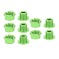 RiToEasysports Chainring Crankset Bolts, Aluminum Alloy Double Chainring Bolts Chainring Bolt Nut Set for Single Plate (Green for Short Single Plate)