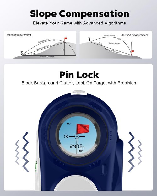 Golf Range Finder with Slope | 1200 Yards, 6X Magnification, Magnetic, Rechargeable - Perfect for Men