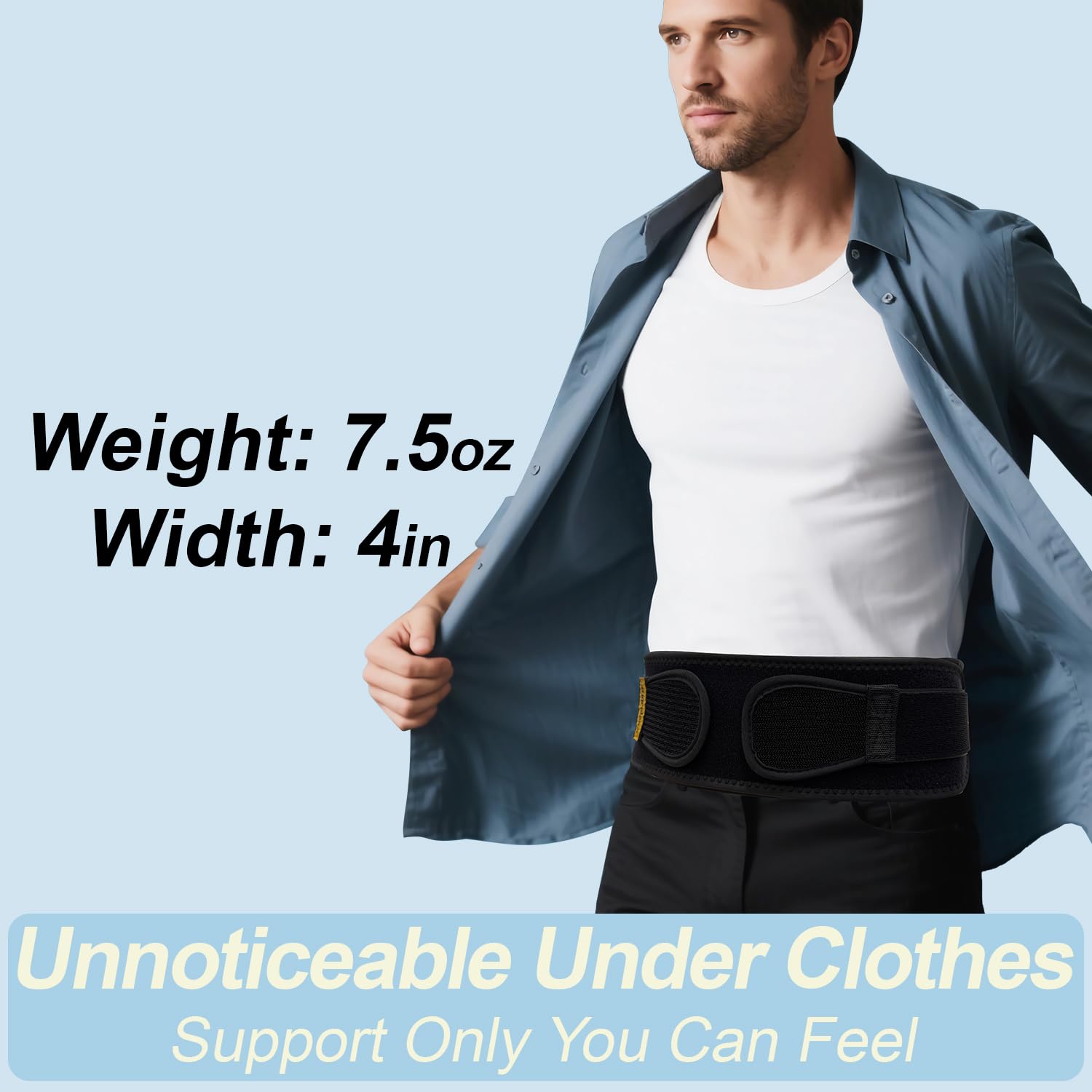 Regine Switzerland Lightweight Back Brace - Breathable Support for Lower Back Pain Relief | Adjustable Lumbar Belt for All-Day Comfort