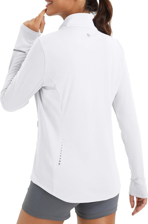 Baleaf Women's Sun Shirt - UPF 50+ Lightweight Running Jacket with UV Protection | Full Zip, Long Sleeve, Pockets