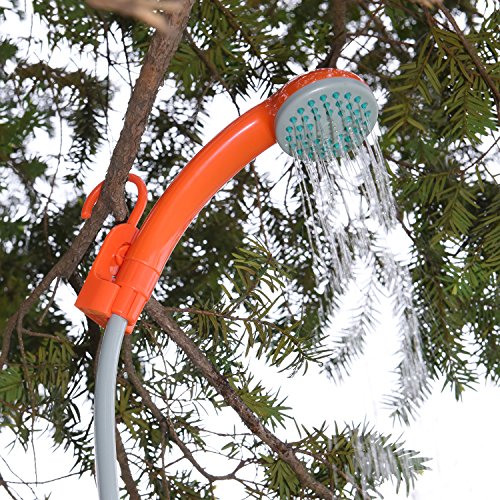 Ivation Portable Battery-Powered Outdoor Shower with Water Pump & Suction Cup