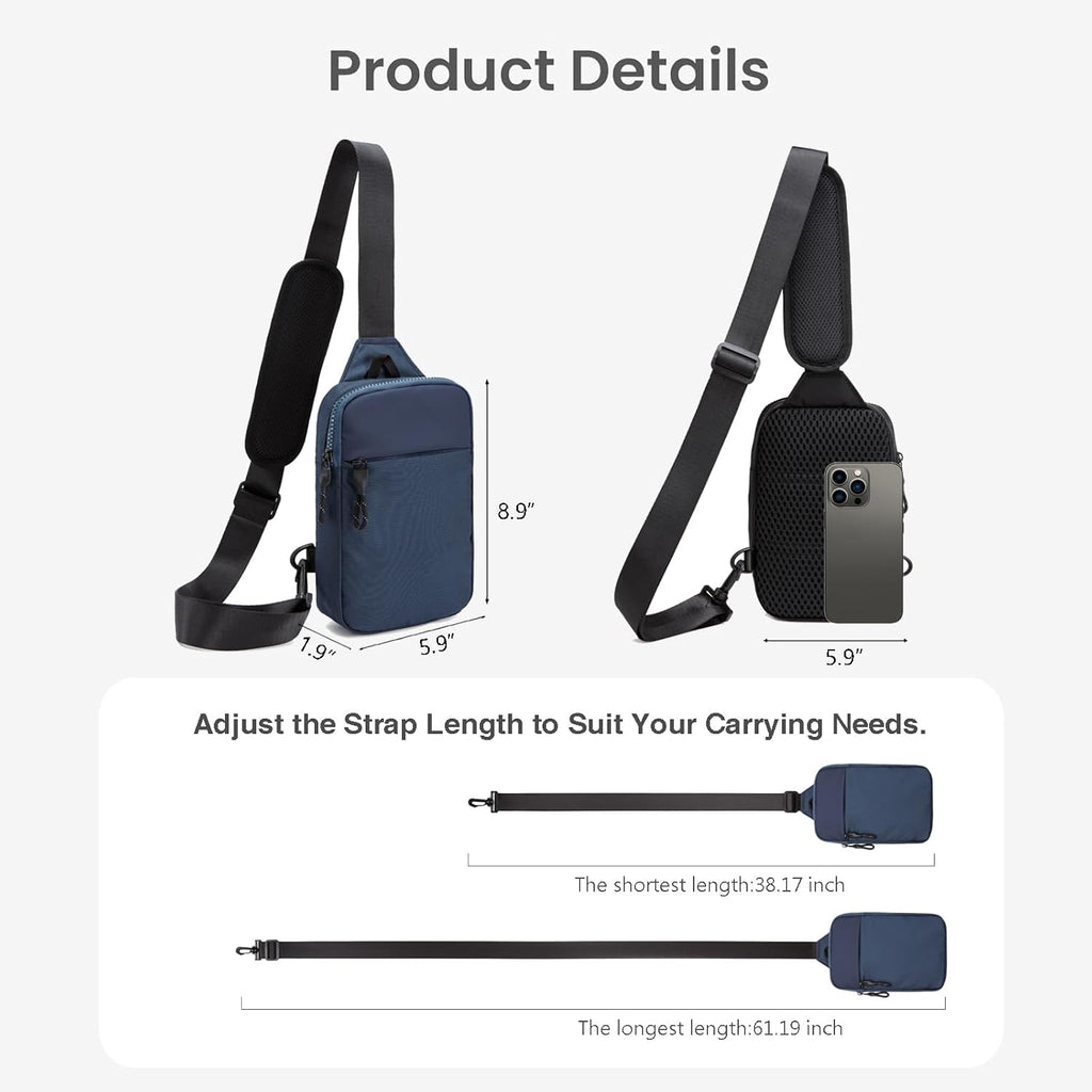 Skiennix Mini Sling Bag - RFID Blocking Crossbody Backpack for Travel & Workouts | Unisex Design