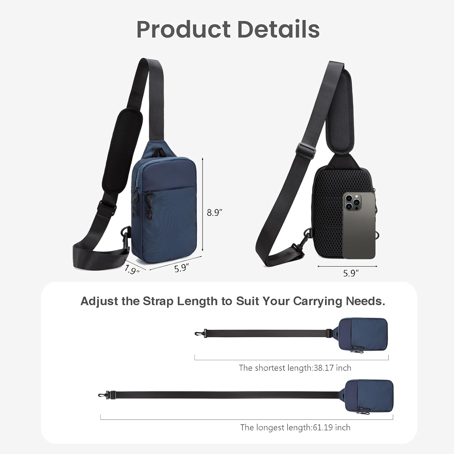 Skiennix Mini Sling Bag - RFID Blocking Crossbody Backpack for Travel & Workouts | Unisex Design
