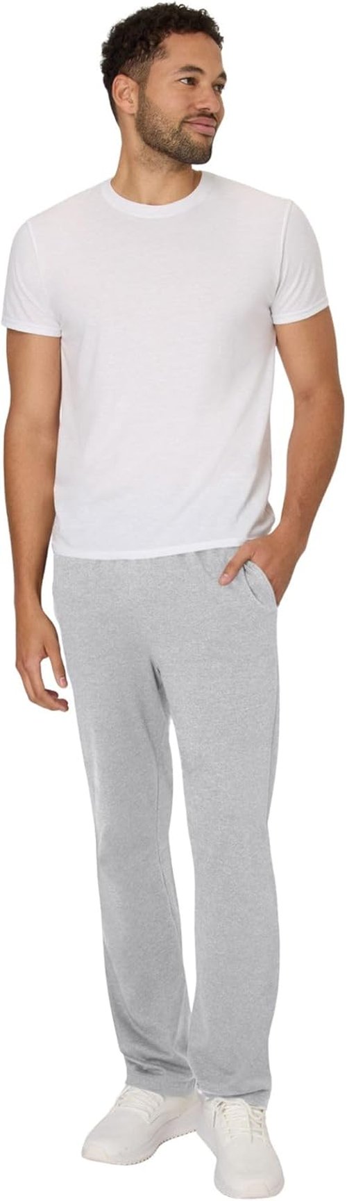 Hanes Men's Cotton Jersey Jogger - Comfortable Knit Sweatpants with Pockets & Cinched Cuffs