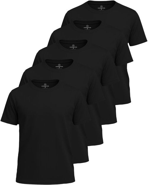 Real Essentials 5 Pack: Boys' Mesh Short Sleeve Athletic T-Shirt - Youth Kids Teens Active Basketball Tops -Set 1,Small 6-7