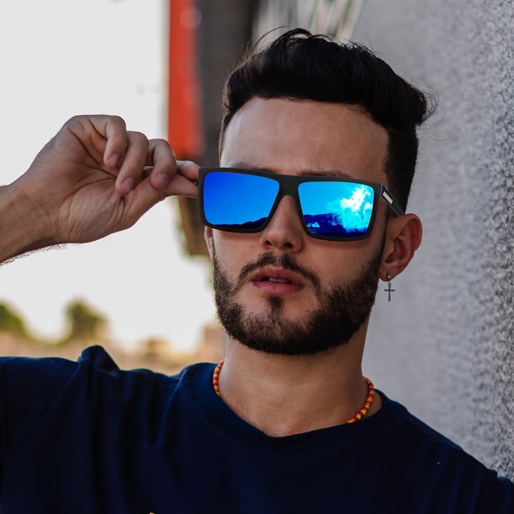 Skiennix Men’s Classic Square Polarized Sunglasses - Lightweight UV Protection Eyewear for Driving