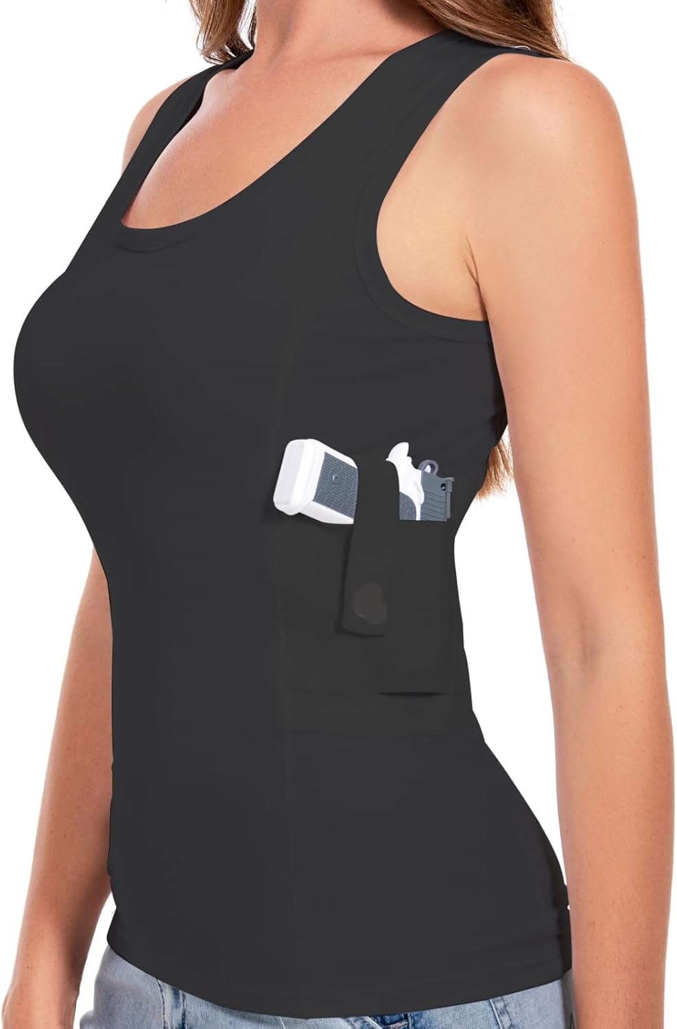 Skiennix Concealed Carry Holster Tank Top - Tactical Compression Shirt for Small Firearms | Comfortable Fit