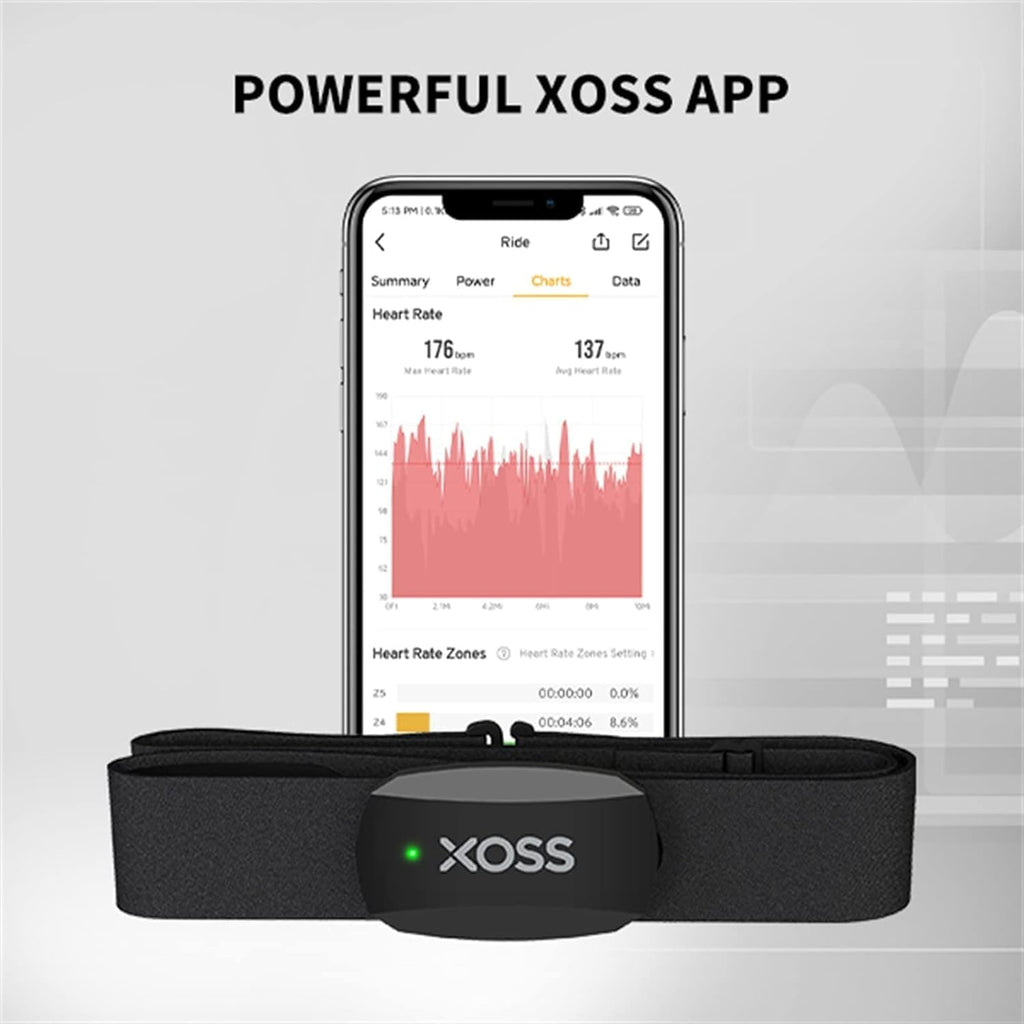 XOSS X2 Chest Strap Heart Rate Monitor Bluetooth 4.0, IP67 Waterproof Heart Rate Tracker Sensor, Wireless Heart Rate with Chest Strap Health Accessories