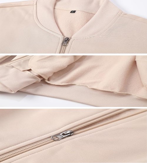 Lavnis Men's Casual Tracksuit Long Sleeve Running Jogging Athletic Sports Set Light Khaki L