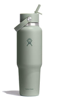 Hydro Flask Travel Water Bottle - Insulated Stainless Steel - Wide Straw Lid, Non Spill, Leakproof in 40 Oz Black
