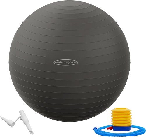 Fitvids Exercise Ball - Anti-Burst Slip Resistant Fitness & Yoga Ball with Quick Pump | 65cm Size