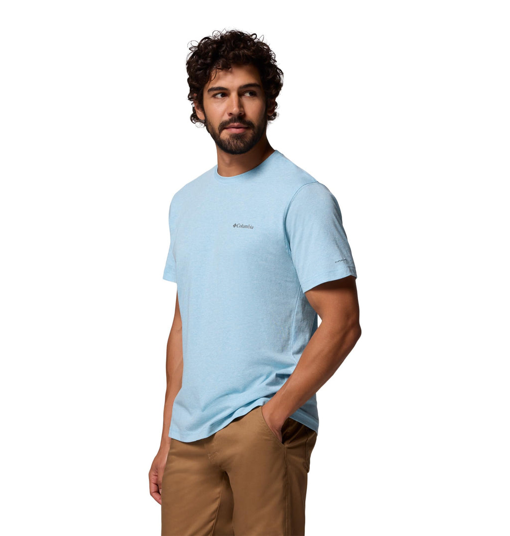 Columbia Mens Thistletown Hills Short Sleeve T-Shirt, Vintage Blue Heather, Large