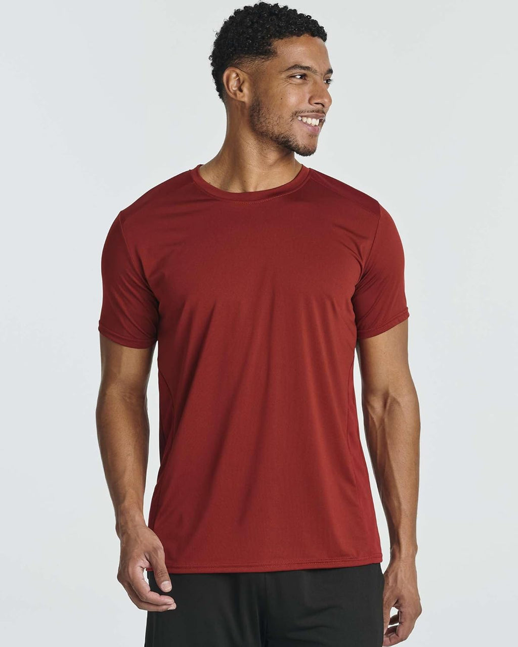 Real Essentials Men's Dry-Fit Crew Neck T-Shirts - 5 Pack for Fitness & Gym Workouts