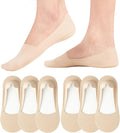 Skiennix No Show Socks - Women's Non-Slip Low Cut Invisible Liner Footies | Lightweight Silk, 6 Pairs