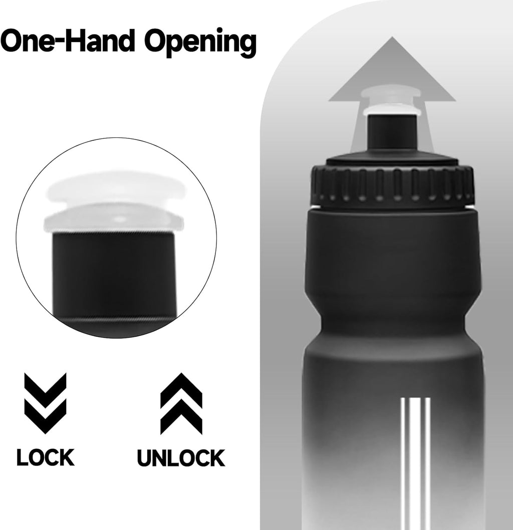 Skiennix Bike Water Bottle - Leakproof BPA-Free Cycling Bottle with Capacity Scale | 24oz Reusable Design
