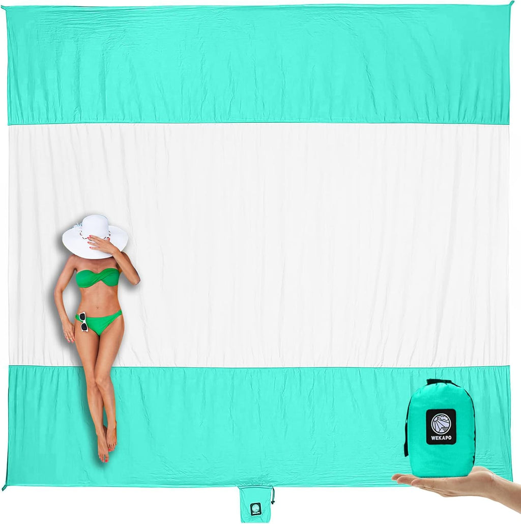 WEKAPO Beach Blanket - Sandproof Waterproof Extra Large Mat | Quick Drying Beach Essential for Camping & Picnics