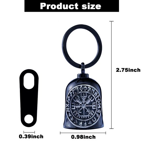 Viking Motorcycle Bell - Angel Bell for Men & Women, Motorcycle Accessories (Black Silver)