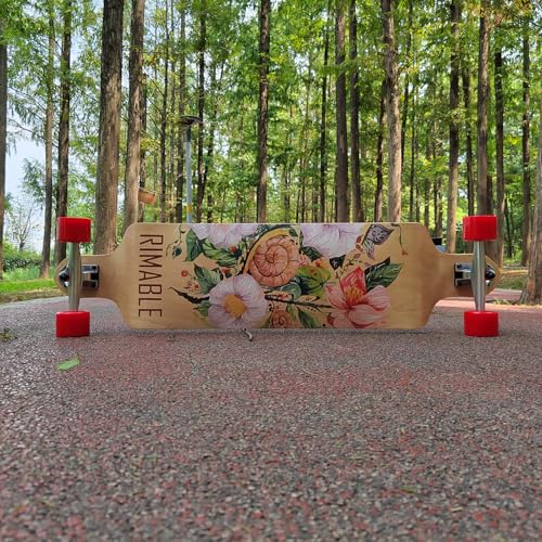 RIMABLE 41 Inch Drop Down Longboard - SNAILFLOWER Version, Complete Cruiser