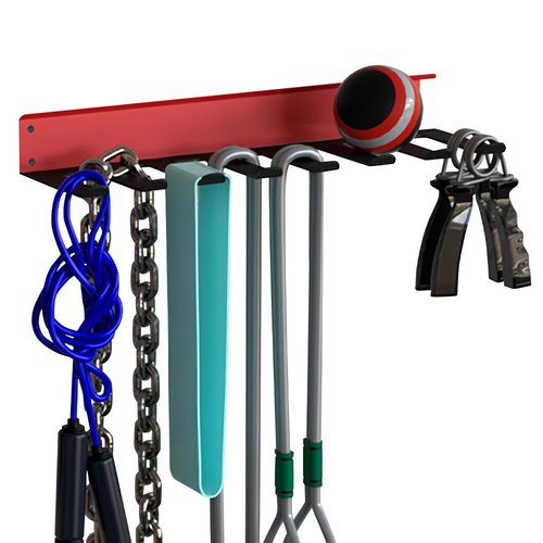 Home Gym Storage Accessory Rack Organizer with 8 Steel Hooks, Multi-Purpose Workout Gear Equipments, Fitness Resistance Bands, Lifting Belts Wall Rack Holder- MK713C