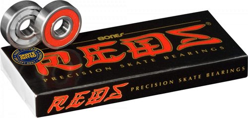Bones Reds Skateboard Bearings 8 Pack with Blue CCS Skate Wax