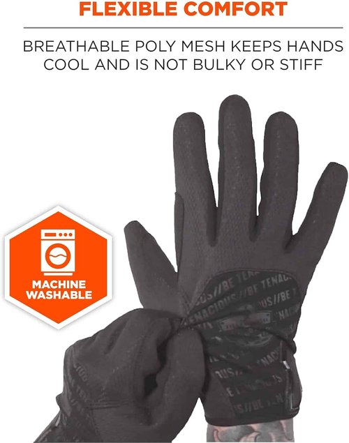 Ergodyne High-Dexterity Tactical Gloves - Black | Unisex, Small Size for Enhanced Grip