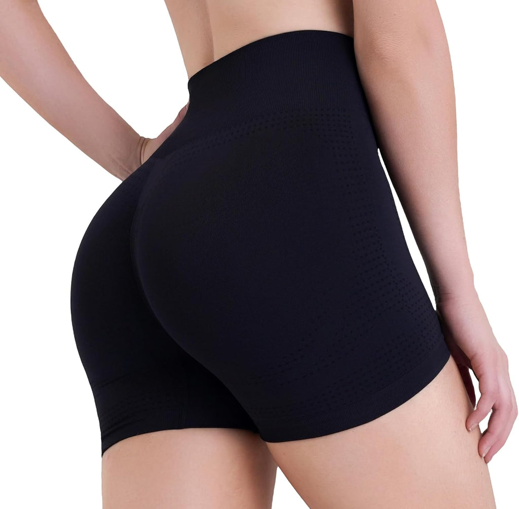 Sunzel Women's Biker Shorts - Hidden Scrunch Butt Lifting & Tummy Control | Breathable Mesh Yoga Shorts for Workouts